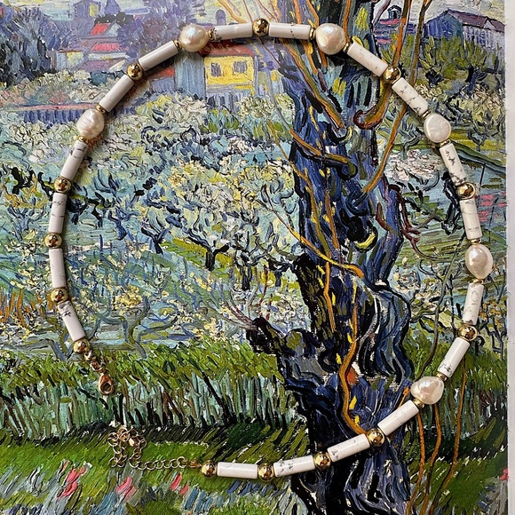 Chocker necklace with 14k gold plated beads - Picture 8 of 8